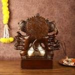 Superfine Handcrafted Brass Panchmukhi Hanuman Idol 17" | Dual Tone Copper Gold | 22 kg Divine Power & Protection | 15" Width, 8.5" Depth | Sacred Focal Point